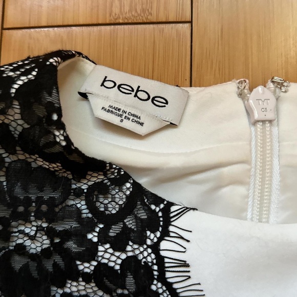 Y2K Bebe little black & white lace dress sz0 - Picture 5 of 6